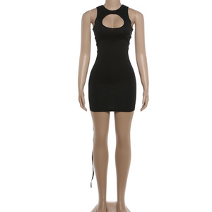 Vestido de Verano para <span class=keywords><strong>Mujer</strong></span>, Sexy, Ajustado, con Cordones, sin Mangas, para Fiesta Nocturna, Informal, Económico - Product Image 3