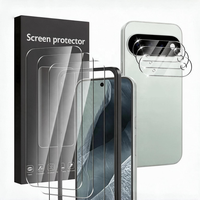 Protection d'écran en verre trempé 9H Premium pour Google Pixel 11 10 9 8 7 6 5 4 3 a Pro XL avec cadre d'installation Alligment
