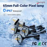 Lumière à filament RGBW étanche de 65 mm, globe pixel, DMX512, DC24V, IP67, pour projet d'installation décorative dans les parcs à thème et les zones scéniques
