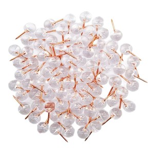 Transparent Rose Gold Ball Thumb Tacks Plastic Push <b>Pins</b> Bulk Pack For Corkboard And Office Use - Product Image 5