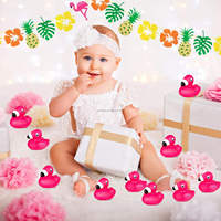 Canard en caoutchouc personnalisé, flamant rose en PVC, jouets de bain avec logo, en caoutchouc imprimé en gros pour la décoration de gâteaux de baby shower et la décoration de salle de classe