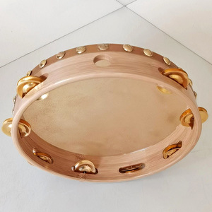 Wholesale Music Orff Percussion Instruments High-end Professional Wooden Cowhide Tambourines 12-inch Hand <b>Drums</b> - Product Image 6