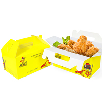 JAHOO PACK Personalización de fábrica Restaurante Embalaje Comida rápida Reciclable Embalaje de alimentos To Go Caja de pollo con asa