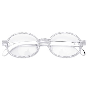 Nuovissimo Prodotto di Gioielleria Hip Hop, Montatura per Occhiali con Diamanti, Moda <span class=keywords><strong>Oro</strong></span> e Argento, Bordo con Zirconi, Montatura Luccicante - Product Image 2