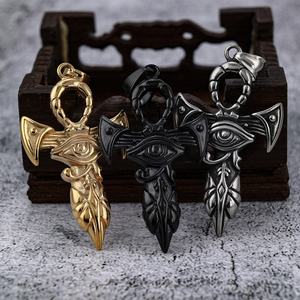 Collar con Colgante de Espada Ankh y Ojo de Horus Egipcio de Acero Inoxidable para Hombre, Chapado en Oro de 18K, Joyería Luminati, Venta al Por Mayor - Product Image 4