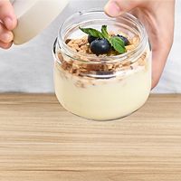 Pot en verre de cuisine à large ouverture de 10 oz avec couvercle à vis, hermétique, sans BPA, passe au lave-vaisselle, préservation durable de la fraîcheur, préparation des repas