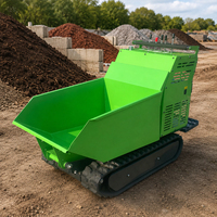 500KG Mini-Raupendumper mit Hydraulischer Kippfunktion, Geländegängiger Benzinbetriebener Baustellentransporter