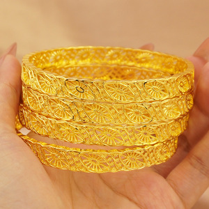 Оптовые модные браслеты <span class=keywords><strong>LYN</strong></span> BZ004 из медного сплава с позолотой 24K, имитирующей песочное золото, для женщин, невест, Дубай, Нигерия, с микроинкрустацией, Китай - Product Image 3