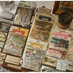 Autocollants décoratifs en papier style <span class=keywords><strong>INS</strong></span>, 100 feuilles, lettres rétro, pour scrapbooking, motif journal vintage - Product Image 2