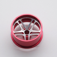 Roues de voiture en alliage d'acier inoxydable personnalisées 1/64 avec pneus en caoutchouc, étrier de frein, moyeu usiné CNC pour pièces et accessoires RC