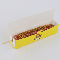 Caja de Papel Plegable para Hot Dogs, Impresa Personalizada al por Mayor, Resistente, Reciclable, Desechable, Contenedor para Almacenamiento de Snacks, Directo de China