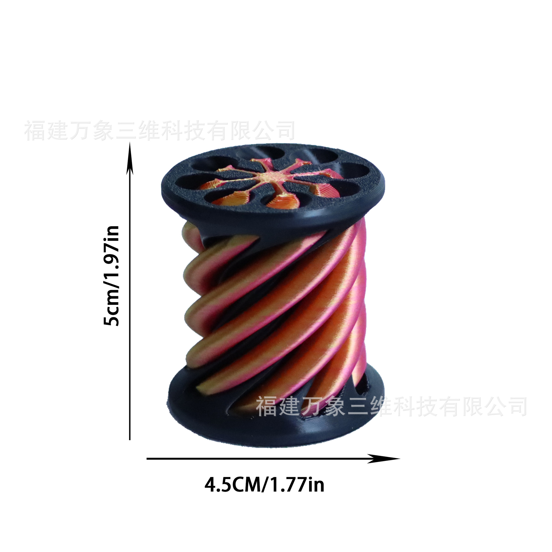 Black & silk red gold (cylindrical crossing sculpture)