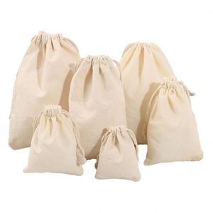 ถุงผ้าแคนวาสแบบมีเชือกผูก เป็นมิตรกับสิ่งแวดล้อม ทนทาน รีไซเคิลได้ บรรจุภัณฑ์สำหรับเครื่องประดับ ปรับแต่งสีและโลโก้ได้ รับสกรีนผ้าไหม - Product Image 1