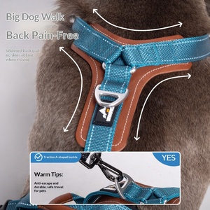 HY <span class=keywords><strong>2026</strong></span> 新型ペットベストスタイルハーネス ソフトパッド入りバックル留め具付き犬用リード 柴犬 中型コーギー 大型犬用屋外ロープハーネス - Product Image 3