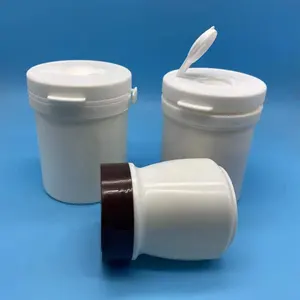 Plastic jar 30ml 50ml 60ml PE pill bottle capsule container chewing gum bottle with tear off cap