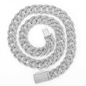 قلادة رجالية قابلة للتخصيص بسلسلة كوبية 16 مم مع عيون من الزركون، تصميم هيب هوب عصري عالي الحساسية من النحاس لأوروبا والولايات المتحدة - Product Image 5