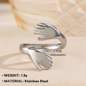 Cincin Baja Anti Karat Bentuk Hati Lebar, Gaya Geometris, Fashion Populer Grosir, untuk Wanita, Kepribadian Unik - Product Image 6