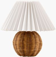 Lampes en rotin naturel, lampes en résine, base en forme de vase naturel, abat-jour en tissu imprimé plissé ou en rotin en option