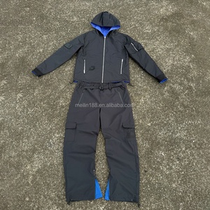 Custom Reversible Windbreaker <b>Jacket</b> and Nylon Track Pants Set Zipper <b>Pullover</b> Hoody Sweatsuit <b>Men</b> Windbreaker Tracksuit for <b>Men</b> - Product Image 1