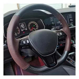 Cubierta de volante personalizada cubierta trenzada gamuza 100% apto para Volkswagen VW Golf 7 Mk7 Nieuwe Polo <span class=keywords><strong>Jetta</strong></span> Passat B8 envoltura de dirección - Product Image 1