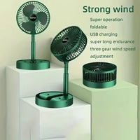 Ventilateur sur pied pliable 2 en 1, rechargeable par USB, hauteur réglable, ventilateur de bureau portable pour le bureau, la maison, la chambre, l'extérieur et la voiture