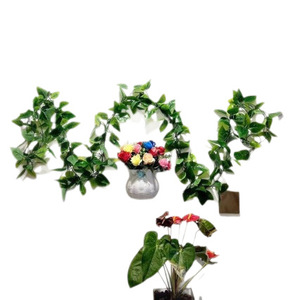 Artificial Pothos <b>Leaves</b> 200cm+ Silk Flower Vine <b>Decorative</b> <b>Wall</b> Hanging Greenery For Air Conditioner Pipe Concealment - Product Image 5