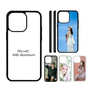 PinJing vente en gros 2D TPU PC impression personnalisée Sublimation blancs coque de téléphone pour Iphone 12 13 14 15 Pro Max housses de téléphone portable