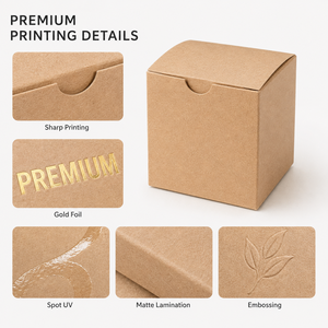 Custom Printed Kraft Paper Box Foldable Tuck End Carton Box Kraft Paper <b>Gift</b> Boxes For Handmade Soap Candle <b>Small</b> Item Packaging - Product Image 2