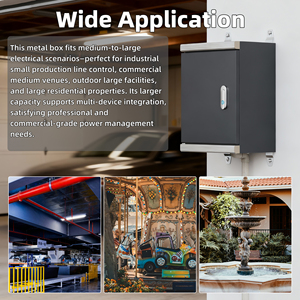 Boîte de jonction électrique en métal noir à charnières, IP65, 400*300*200 mm, étanche avec serrure pour utilisation en extérieur - Product Image 6