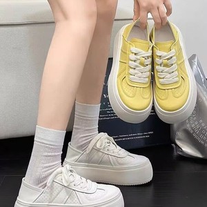 Korean-style trendy women's shoes - cute style, round toe, thick sole, comfortable and casual shoes, fashionable walking shoes - Product Image 4