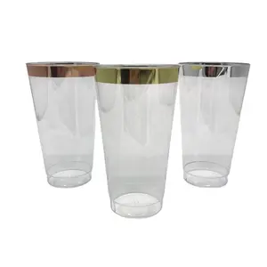 12Oz Rose Gold Juce Drink Cup Plastic Leverancier Groothandel Clear Color Plastic Wegwerp Cups Groothandel