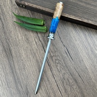 Aiguiseur de couteaux professionnel en diamant, acier, manche ergonomique en bois stabilisé et résine, outil d'affûtage pour cuisine