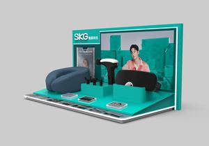 Présentoir de comptoir en acrylique pour appareil de massage Oreiller en forme de U et pistolet Fascia avec affiche UV et porte-brochures - Product Image 3