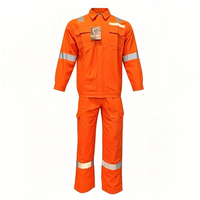 NEO SAFETY Combinaison de travail orange vif en coton ignifuge et antistatique à deux pièces avec logo personnalisé pour les travailleurs miniers et mécaniciens