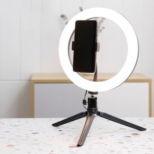10 pulgadas 3200-5600k de selfie led anillo de luz con trípode y teléfono titular <span class=keywords><strong>maquillaje</strong></span> Video - Product Image 4