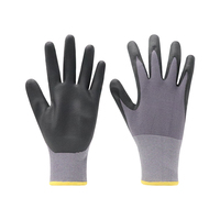 MEIJI EN388 Gants de sécurité Gants industriels respirants en tricot de polyester et latex, enduits de mousse micro-mousse, antidérapants et résistants à l'huile