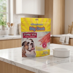 Sachets Mylar imprimés à fond plat refermables en plastique <span class=keywords><strong>pour</strong></span> aliments <span class=keywords><strong>pour</strong></span> chiens et nouilles, anti-odeur, avec fermeture éclair (personnalisables) - Product Image 1