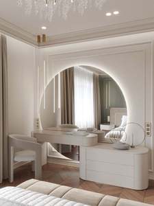 High-End French Palace Style Dressing Table | LED Glass Display Cabinet | Customizable Vanity Desk with Drawers | Factory Direct - Product Image 6