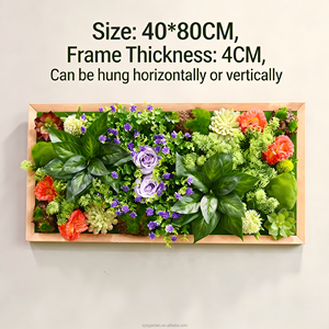 Plantes artificielles avec cadre, décoration <span class=keywords><strong>murale</strong></span> suspendue, feuillage suspendu pour salon, toile <span class=keywords><strong>de</strong></span> fond intérieure et extérieure - Product Image 2