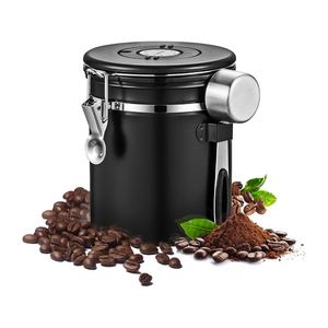 Recipiente para Café con Válvula y Marcador de Fecha, Recipiente para Granos de Café, Recipiente Hermético de Acero Inoxidable para Café - Product Image 1