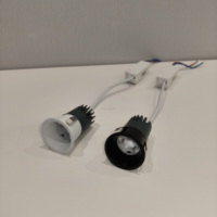 Plafonnier LED encastré rond sans cadre RONSE 9w DALI à intensité variable, couleur noire, anti-éblouissement, pour hôtel