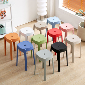 2026 New Nordic Style Plastic <strong>Stool</strong> Chair Stackable Design <strong>Stool</strong> Round Plastic <strong>Stool</strong> for <strong>Dining</strong> <strong>Table</strong> and Coffee <strong>Table</strong> - Product Image 2