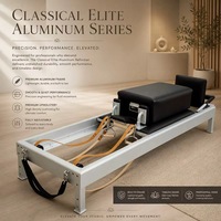 Reformer de Pilates Clásico de Aleación de Aluminio con Resistencia de Resorte Ajustable, Plataforma Antideslizante y Estructura Robusta y Estable