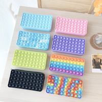 Jouet sensoriel en silicone souple de couleurs multiples pour l'école Push Pop Bubble Fidget Purse Bag Pencil Case Gift