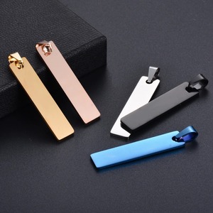 Breloques vierges rectangulaires en acier inoxydable mat néo-gothique pour estampage métallique, Sunling, unisexe, gravables, pour collier DIY, vente en gros - Product Image 5