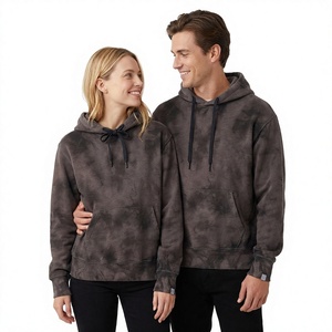 Sudadera con Capucha Unisex, Sólida, Oversize, de Felpa de Algodón, Informal, para Otoño, con Bolsillos, Manga Regular, Estilo Tejido - Product Image 1