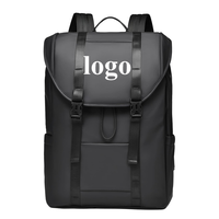 Sac à dos pour ordinateur portable 15 pouces en nylon résistant à l'eau pour homme avec logo personnalisé, idéal pour les trajets quotidiens, léger, tendance et décontracté pour les voyages
