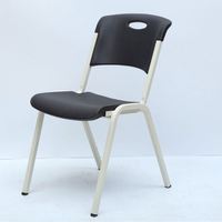 Chaise d'entraînement légère empilable en plastique avec structure métallique robuste, chaise de conférence pour invités