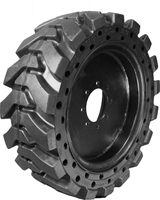 GOODMATE 33x12-20 Hochwertige Vollgummireifen aus China für Kompaktlader mit Felge für Bobcat CAT, mit Komfortlöchern, Schwarz