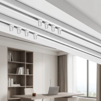 Rail de rideau double en PVC manuel pour décoration intérieure, fabriqué par le fabricant